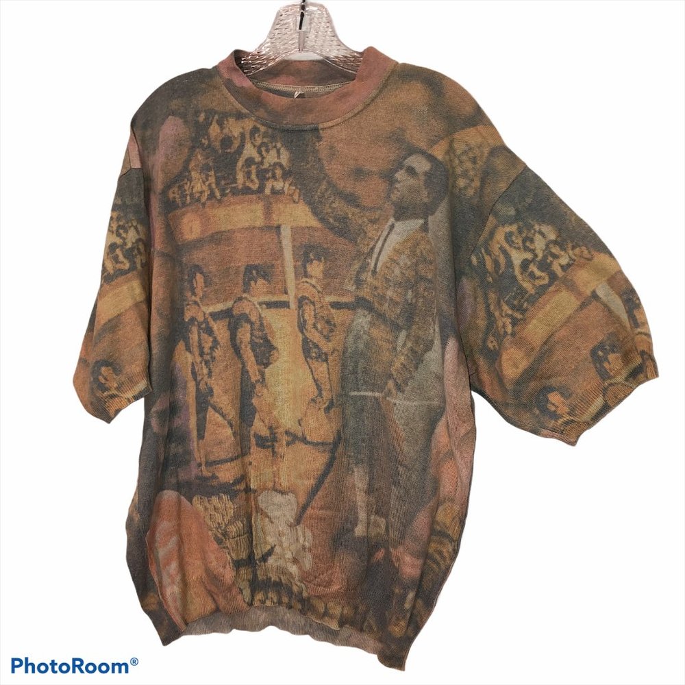 Vintage Italian "Painted" Bull Fighter sweater M50